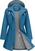 ATLASLAVA Women's Waterproof Long Rain Jacket for All Seasons
