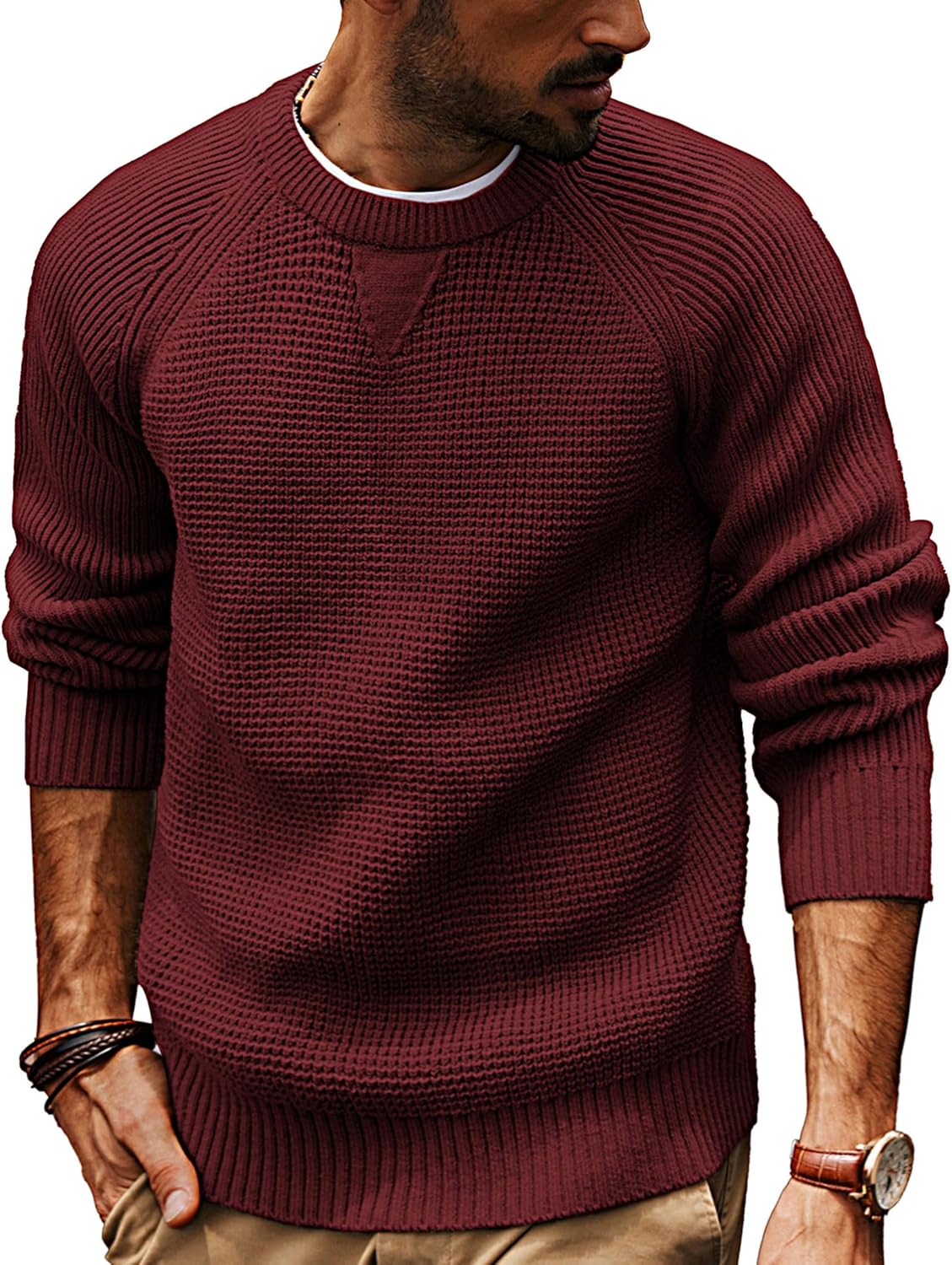 PJ PAUL JONES Mens Crewneck Sweater for Stylish Comfort
