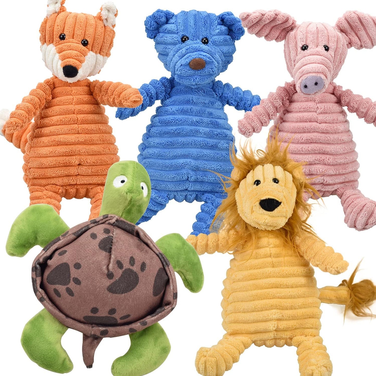 5-Pack Squeaky Puppy Toy Bundle by LECHONG