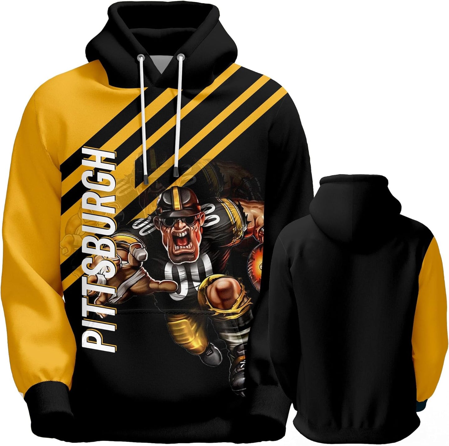 Men's Football Hoodie with City Mascots - Perfect for Fans