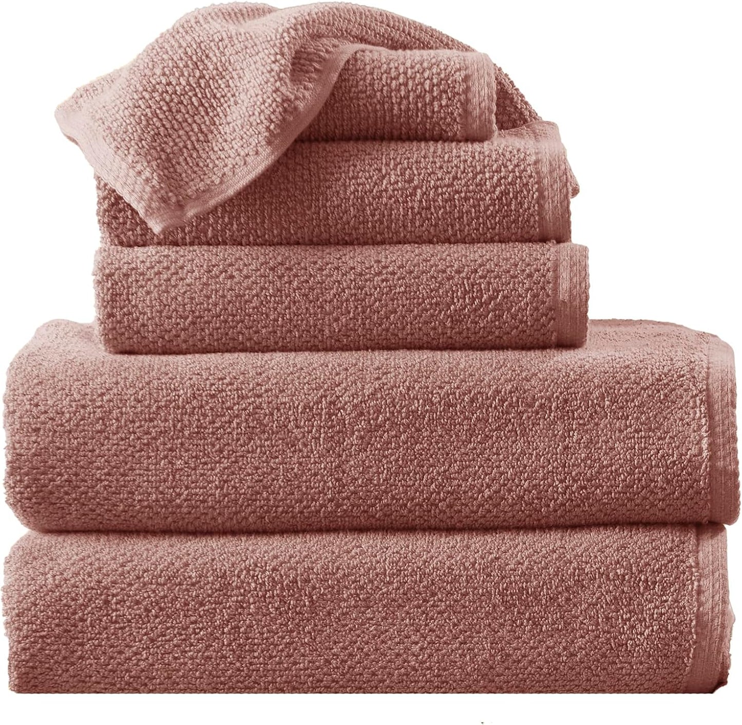 Pink Bath Towels Set - 100% Cotton, Soft and Absorbent Towels
