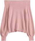 Off Shoulder Knit Sweater for Women - Cozy Long Sleeve Pullover simply