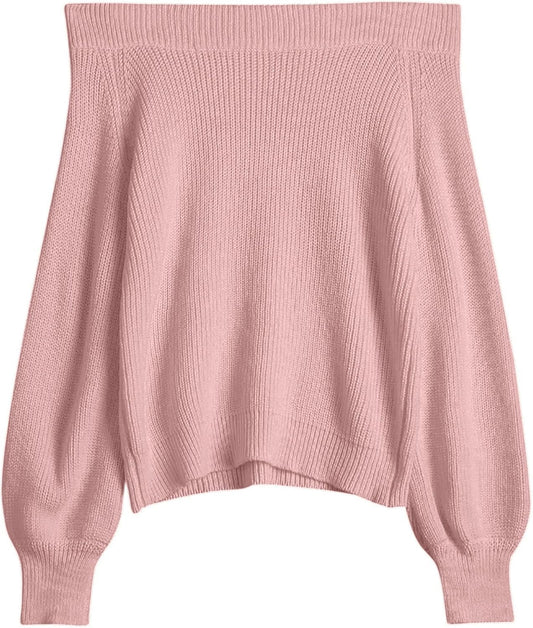 ZAFUL Off Shoulder Knit Sweater for Women - Cozy Pullover Top