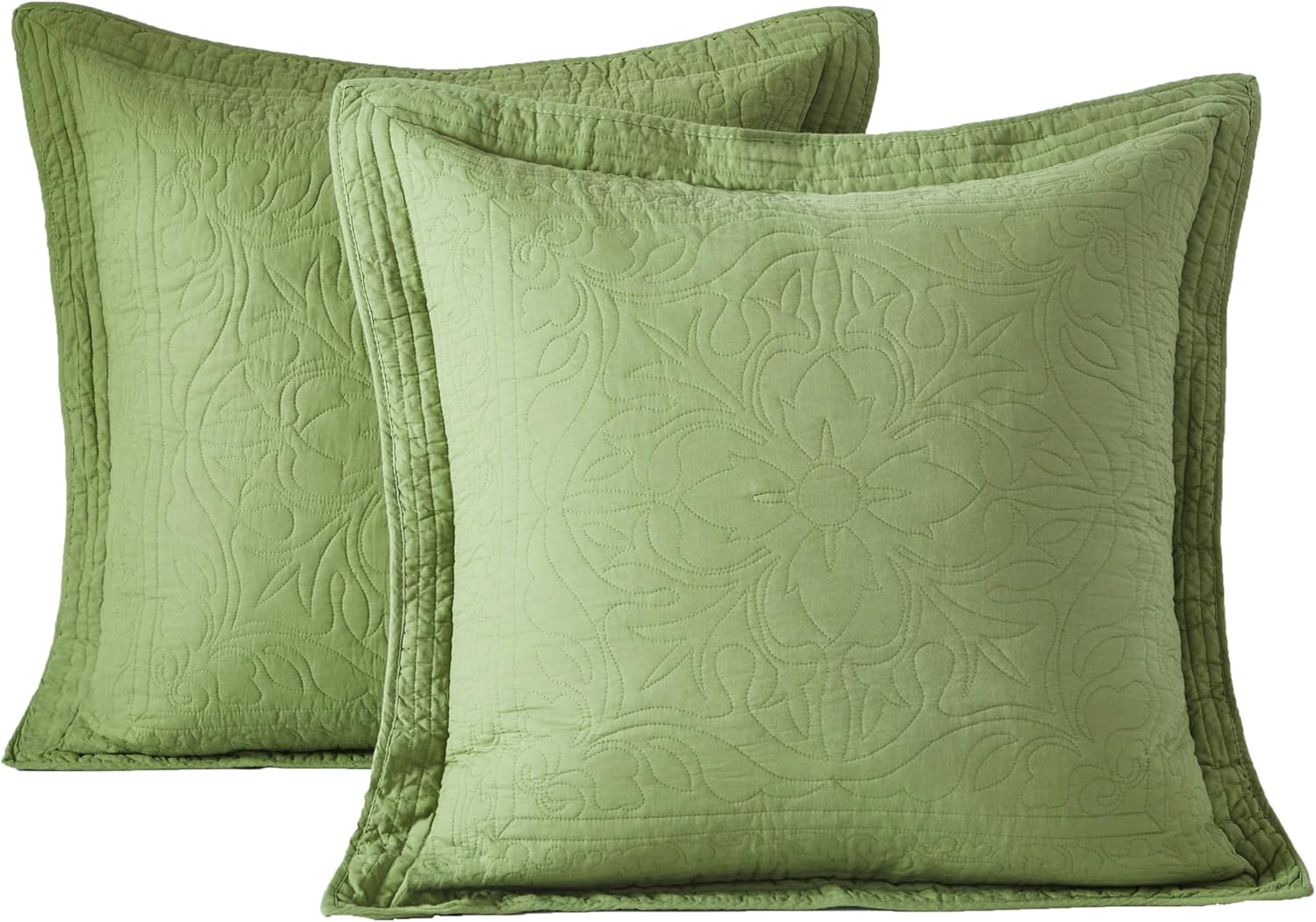 WINLIFE 100% Cotton Quilted Euro Sham Covers for Stylish Decor
