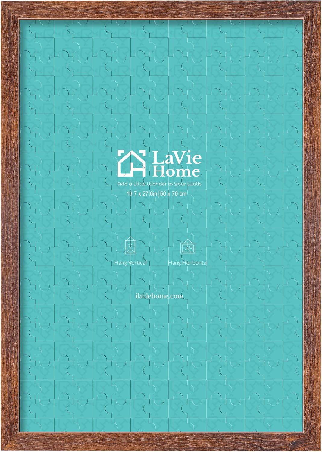 Gallery-Style Puzzle Frame for Wall Decoration in Brown Finish
