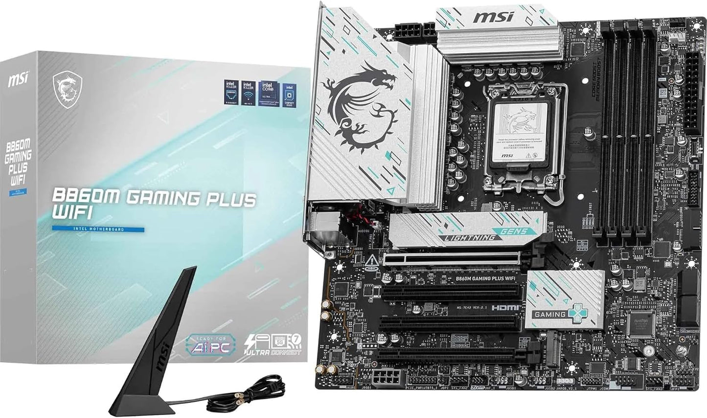 MSI B860M Gaming Plus WiFi Motherboard for Intel Core Ultra