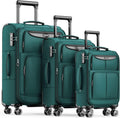 Dark Green 3-Piece Softside Luggage Set 20in/24in/28in - Expandable