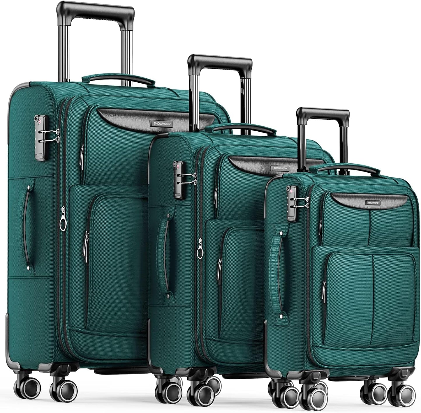 SHOWKOO Softside Luggage Sets with Expandable Design and TSA Lock
