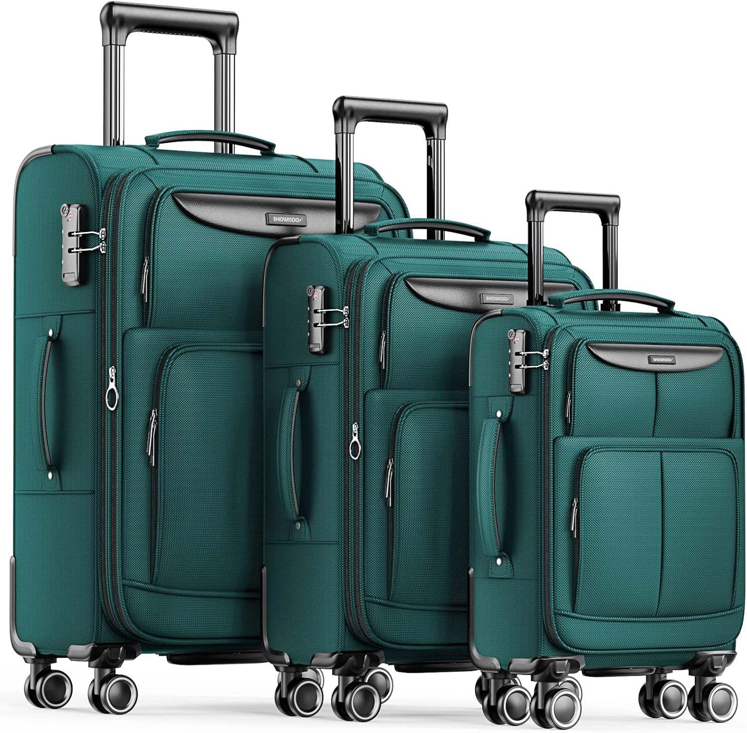 SHOWKOO Softside Luggage Sets with Expandable Design and TSA Lock