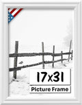 White 17x31 Picture Frame.75 in Wide - Handmade Solid Wood Frame
