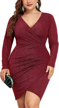Sparkly Glitter Ruched Bodycon Mini Dress - Flattering (Style K147)