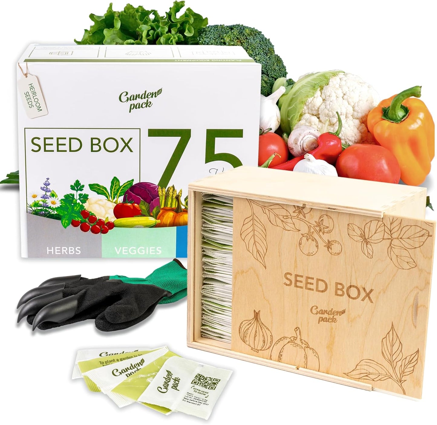 Garden Pack Grow Your Own Kit with 75 Varieties of Seeds
