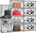 12 Pack Large Shoe Organizers Storage Boxes for Closet - Clear