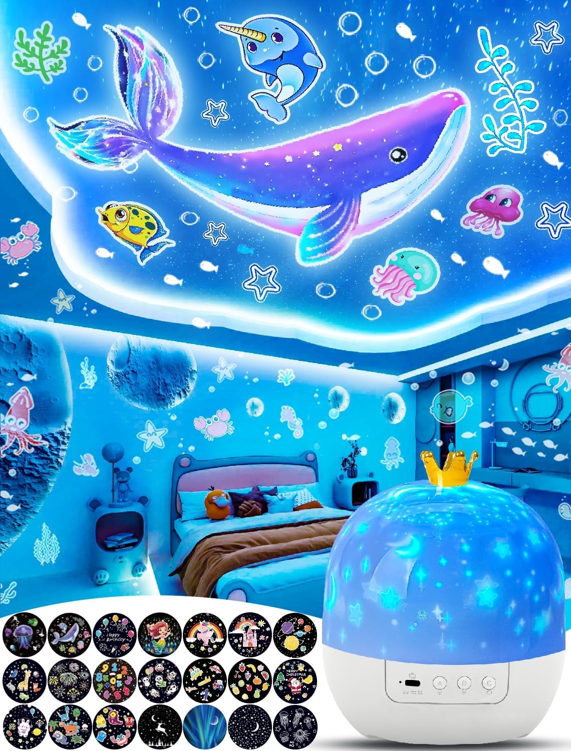 KISTRA Night Light Projector - 21 Films Included