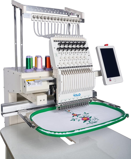15-Needle Commercial Embroidery Machine: Laser Positioning, Automatic Color Change