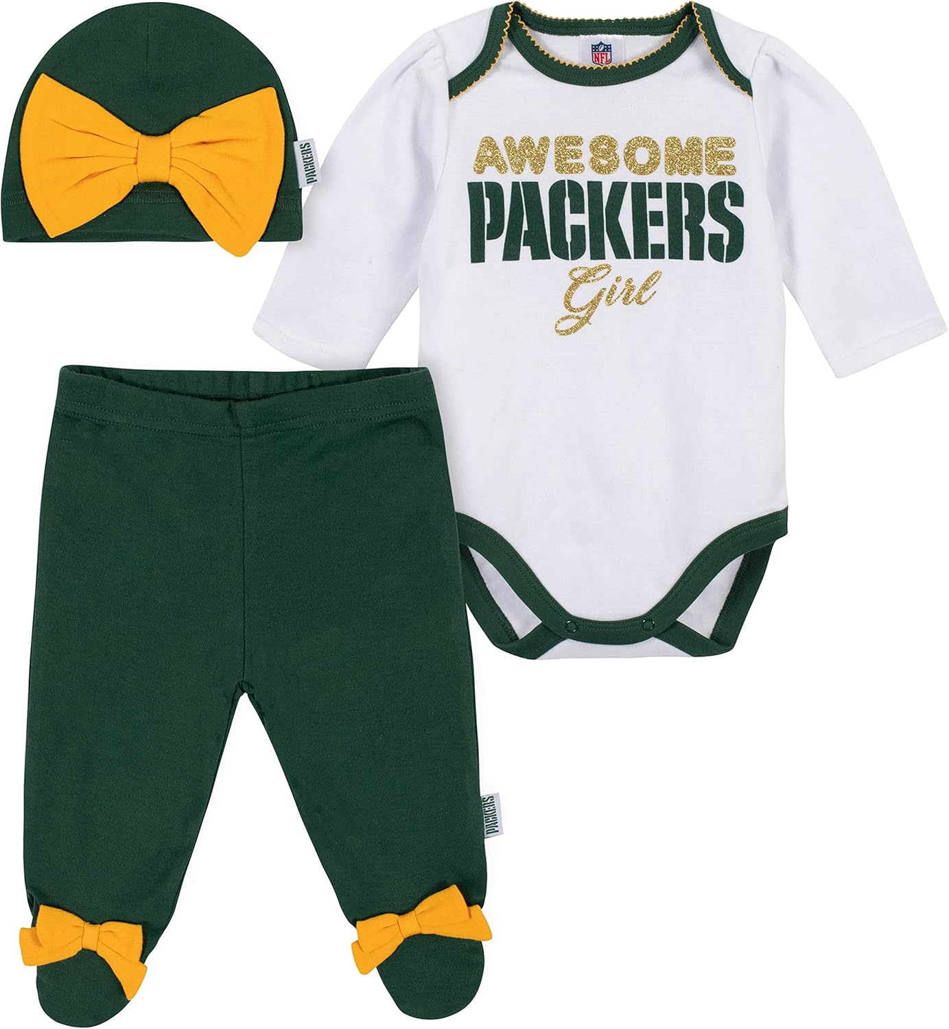NFL Baby Girls Footed Pant and Bodysuit Gift Set for Fans