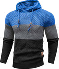 Mens Slim Fit Hooded Knit Sweatshirt Pullover - Zaitun