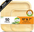 Raj Palm Leaf Plates 10 in & 7 in Square Bulk Pack - Compostable
