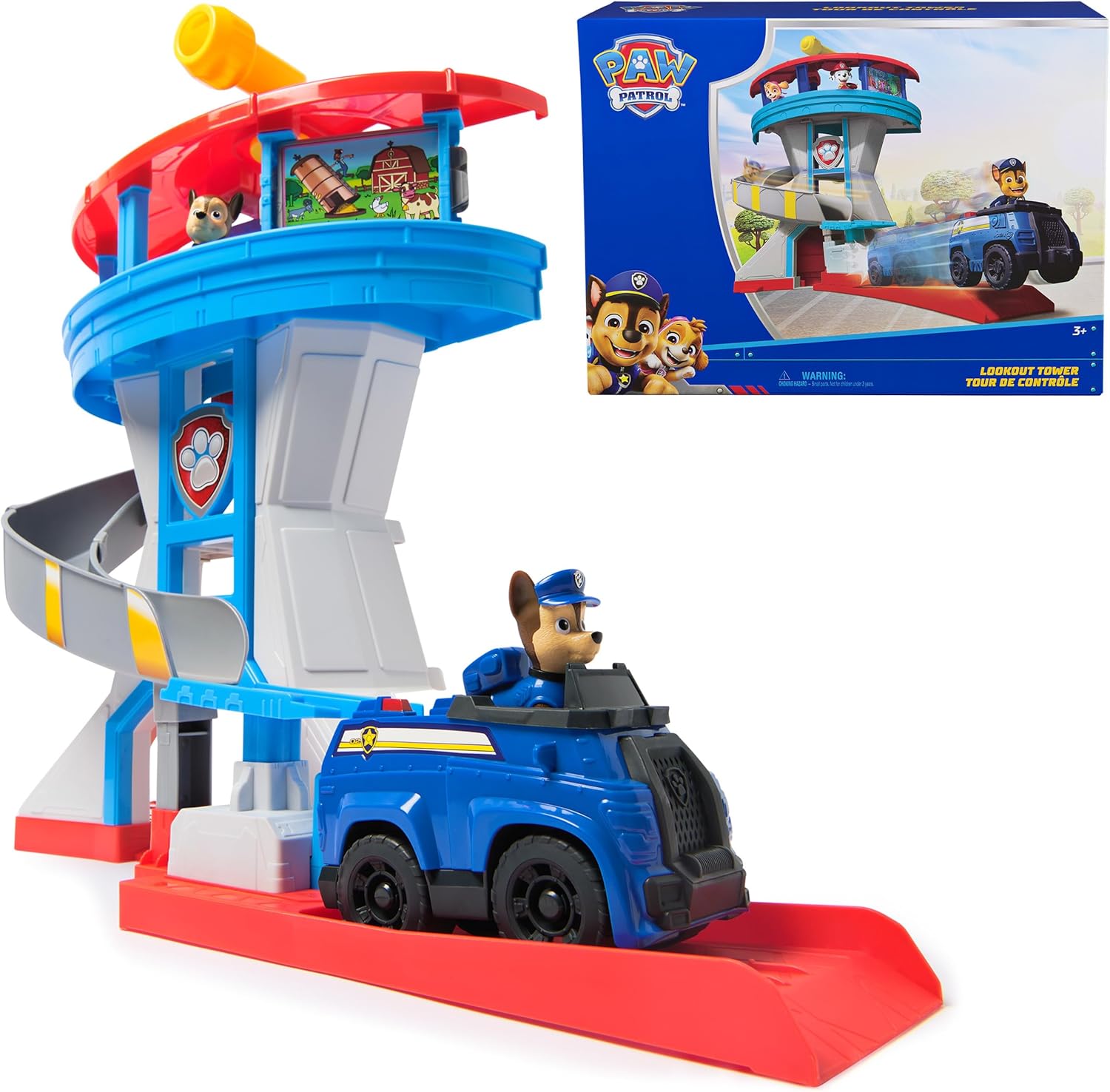 Paw Patrol Lookout Tower 20-Inch Playset with Chase Figures