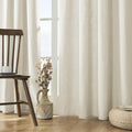 Joydeco Linen Curtains 84 in Length 2 Panels - Light Filtering Ivory