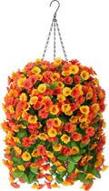 Hanging Baskets with Fall Artificial Flowers for Decoration