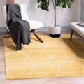 Trellis Frieze Geometric Area Rug (5 ft Square) - Soft, Durable Style
