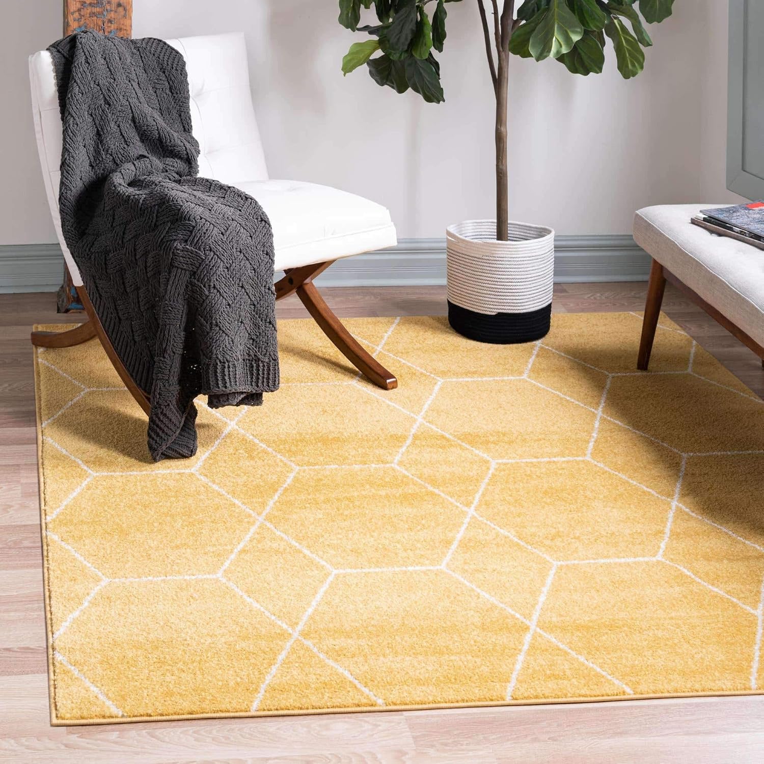 Unique Loom Trellis Frieze Collection Area Rug - Geometric Design