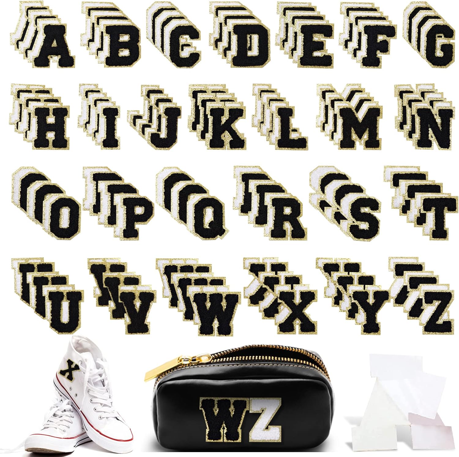 Chenille Letter Patches by yeload - 156 Self-Adhesive Pieces