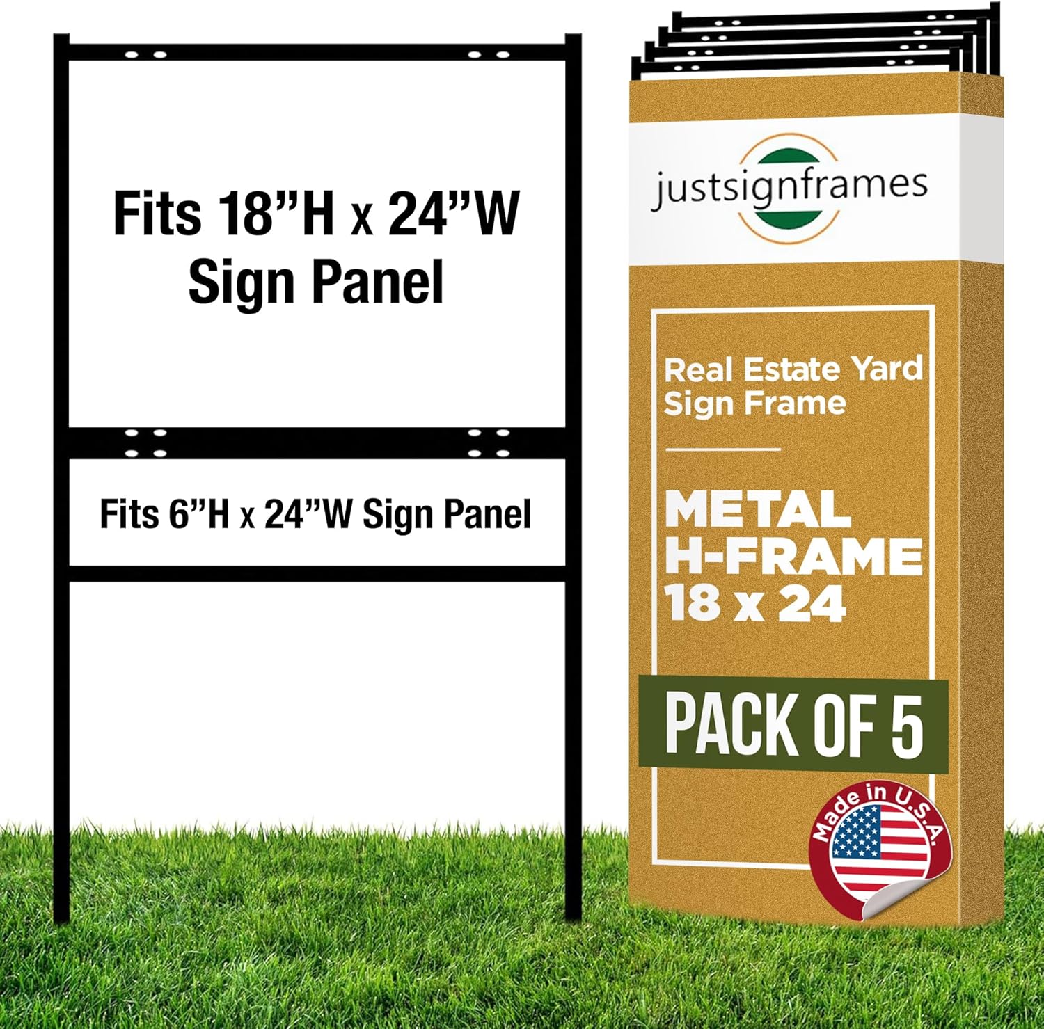 Durable Real Estate Yard Sign Metal H-Frame for Outdoor Use