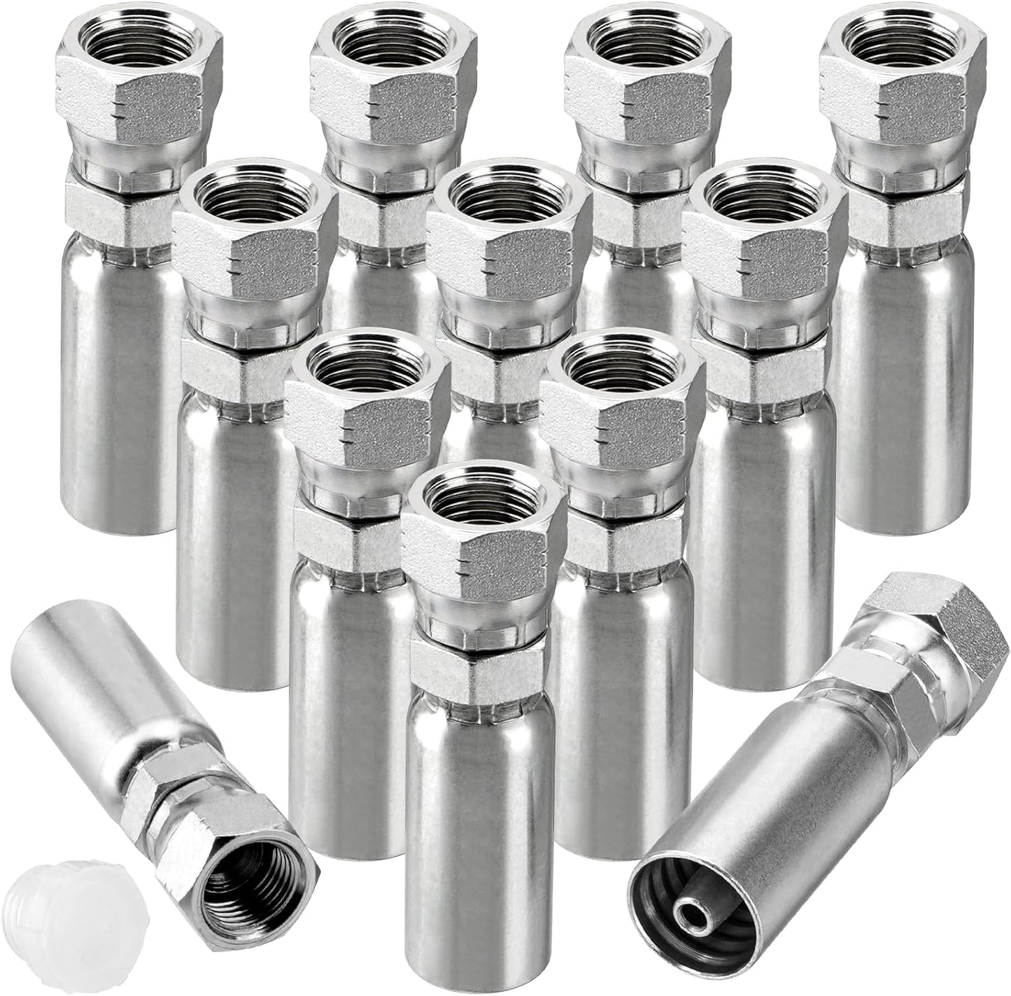 12 Pack 1/4in Hydraulic Hose Fittings for Secure Connections