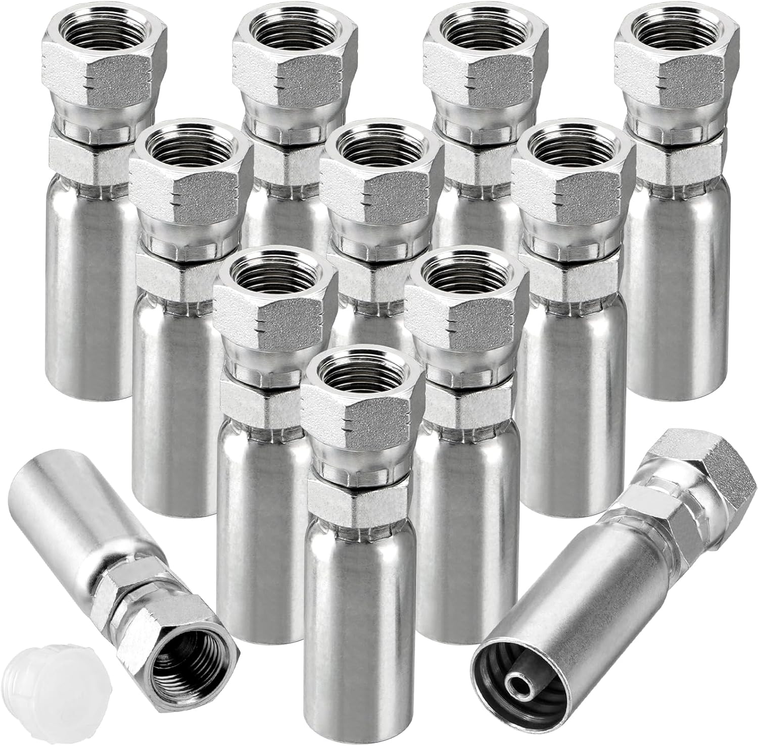 12 Pack 1/4in Hydraulic Hose Fittings for Secure Connections