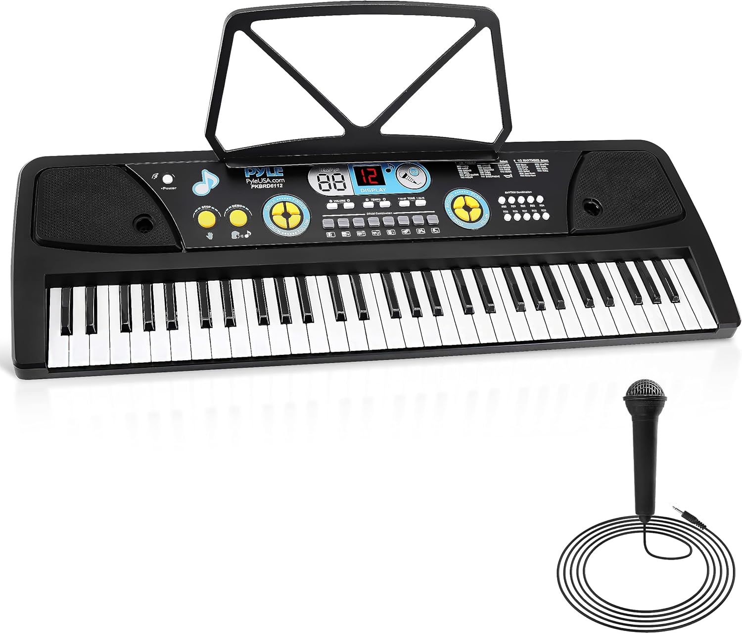 Portable 61-Key Electric Piano - Karaoke & Rechargeable Battery