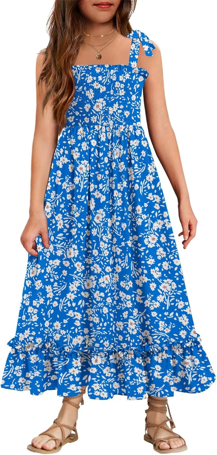 Arshiner Girls Summer Dress Boho Beach Casual Maxi Dresses