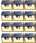 Solar Lights Outdoor 12 Pack 140LED Motion Sensor - Bright Warm White