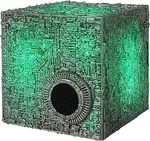 Borg Cube Bluetooth Speaker with Green Illumination for Fans