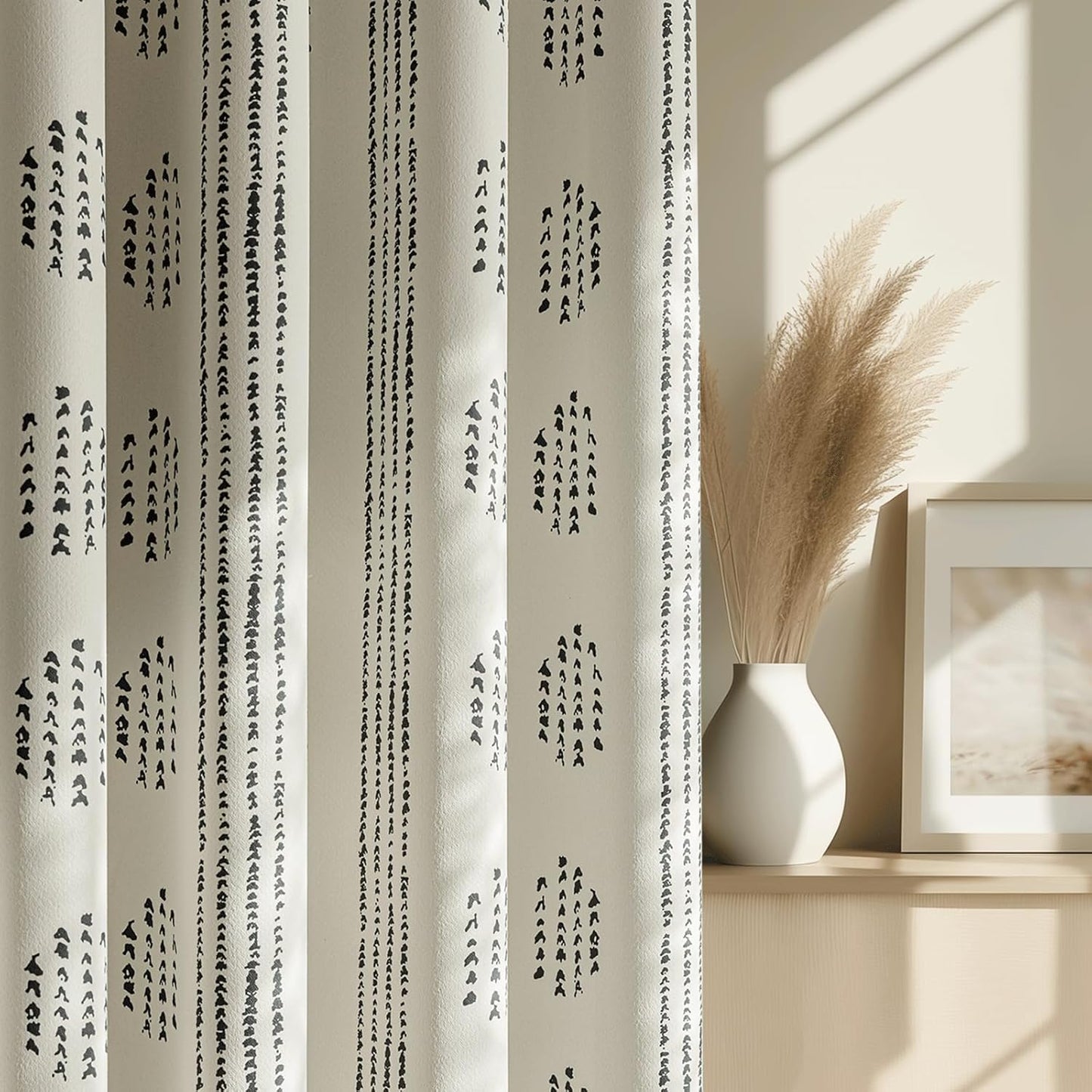 100% Boho Blackout Curtains for Bedroom and Living Room Decor