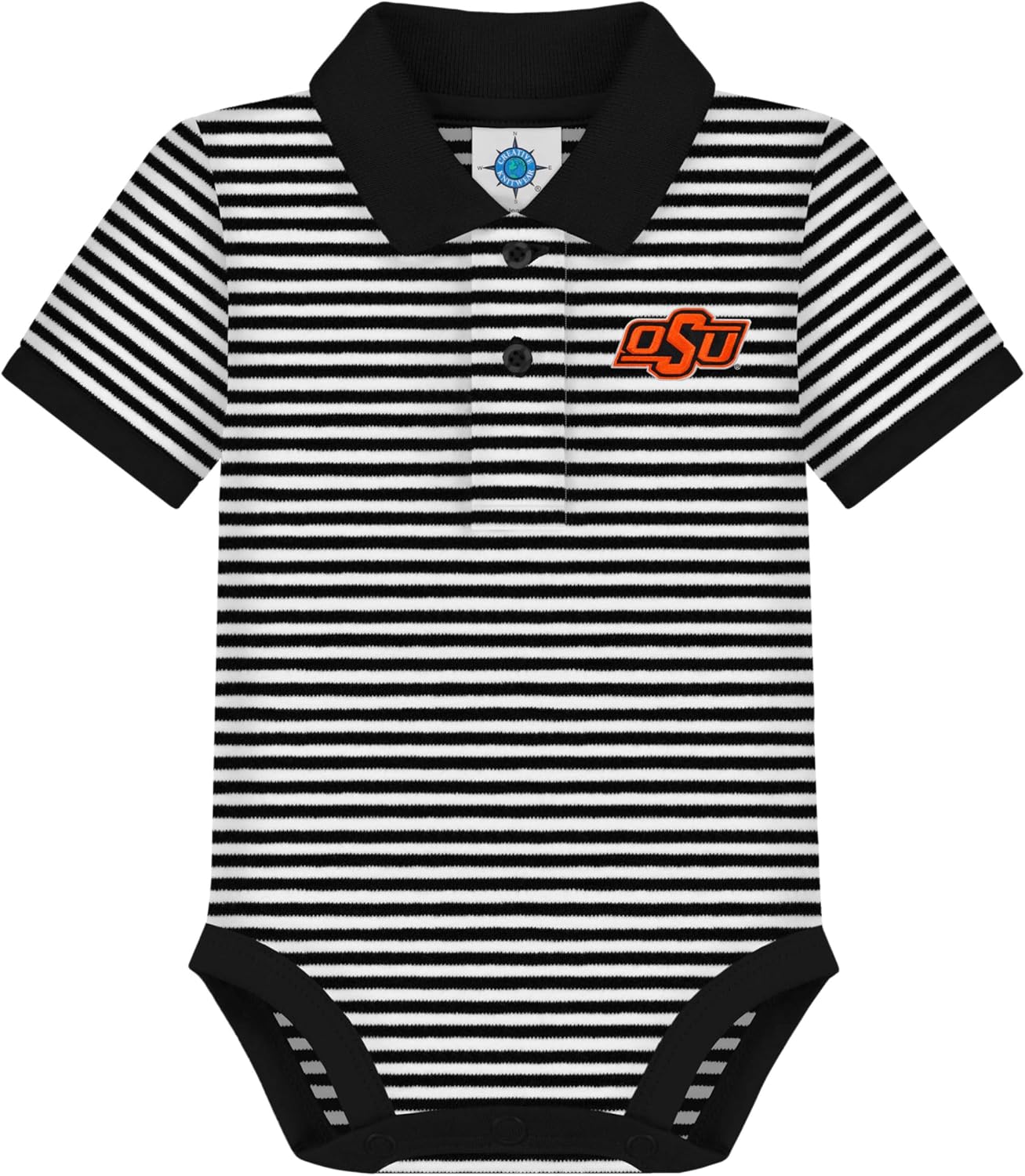 Creative Knitwear College Baby Striped Polo Bodysuit for Infants