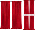 Sparkly Sequin Backdrop Curtains 6pcs 2ft x 8ft Red - Dazzling Photo