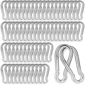 200PCS 2.36in Spring Snap Hook Carabiner Clips - Bulk Hardware Pack