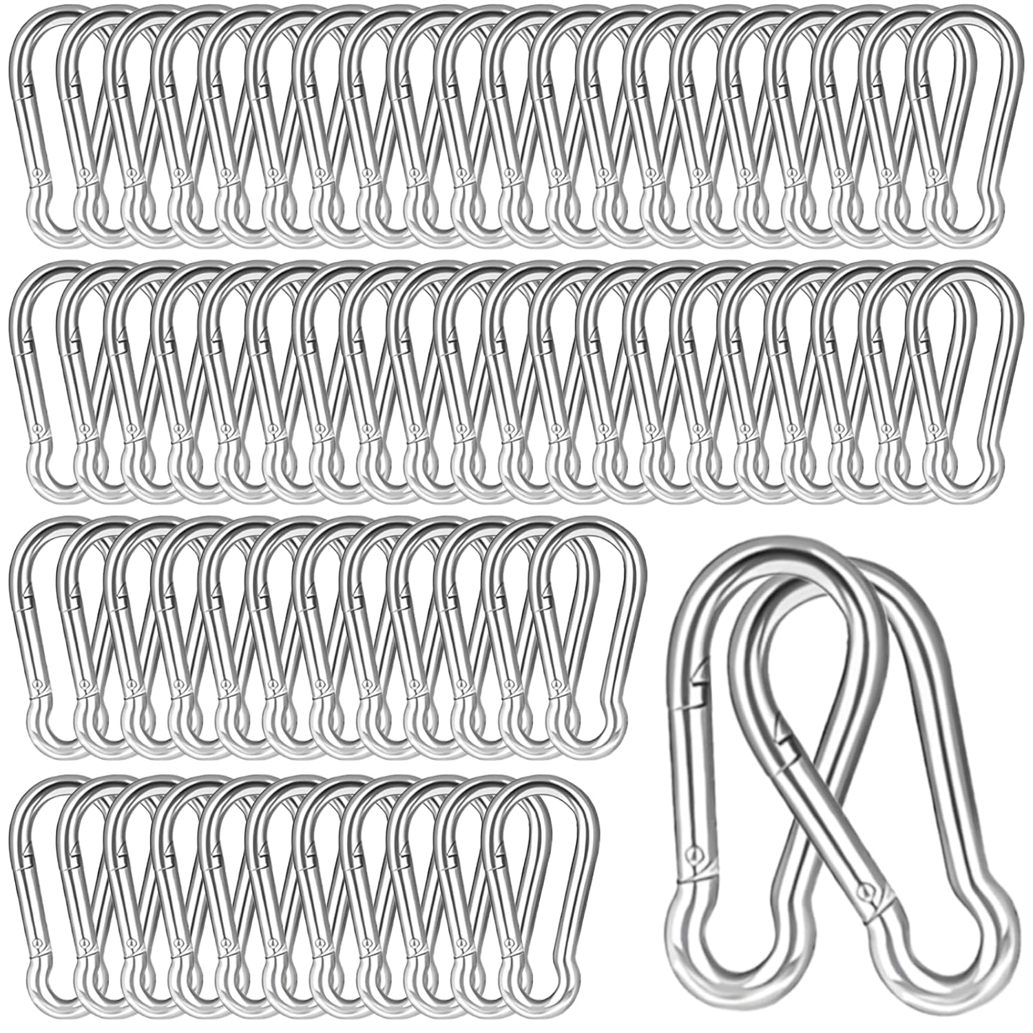 200PCS 2.36Inch Spring Snap Hook for Heavy Duty Use