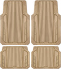 CAR PASS Heavy Duty Sporty Rubber Car Mats Full Set - Trimmable All