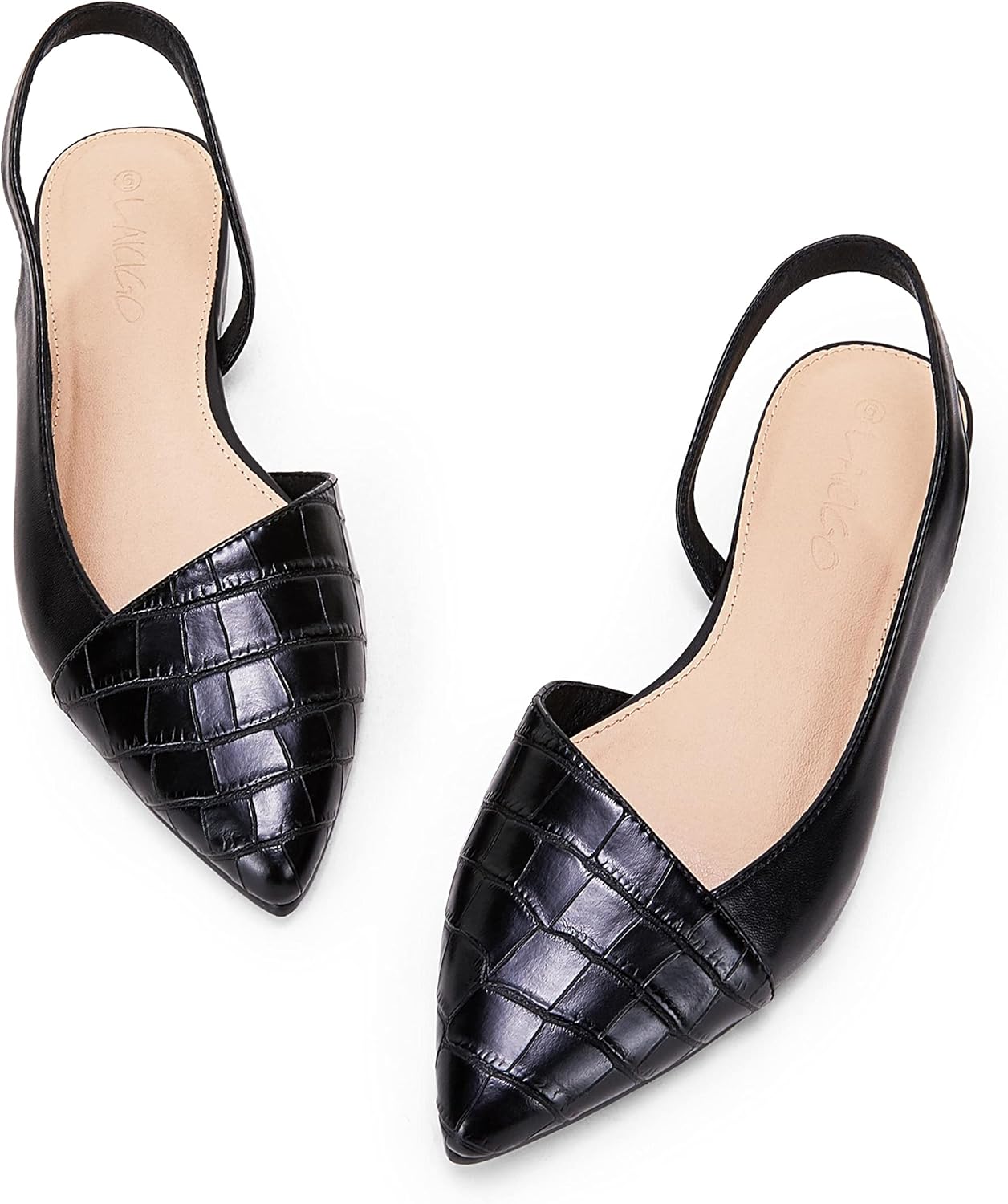 LAICIGO Women's Closed Pointed Toe Flats for Summer Style