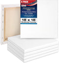 18 x 18 in Stretched Canvas 6-Pack - Triple Primed Cotton Canvases