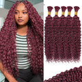 99j Red Burgundy Human Braiding Hair for Stunning Boho Styles