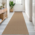 Hallway Runner Rug 2.6x8 ft Tan Orange Brown - Durable Non-Slip Runner