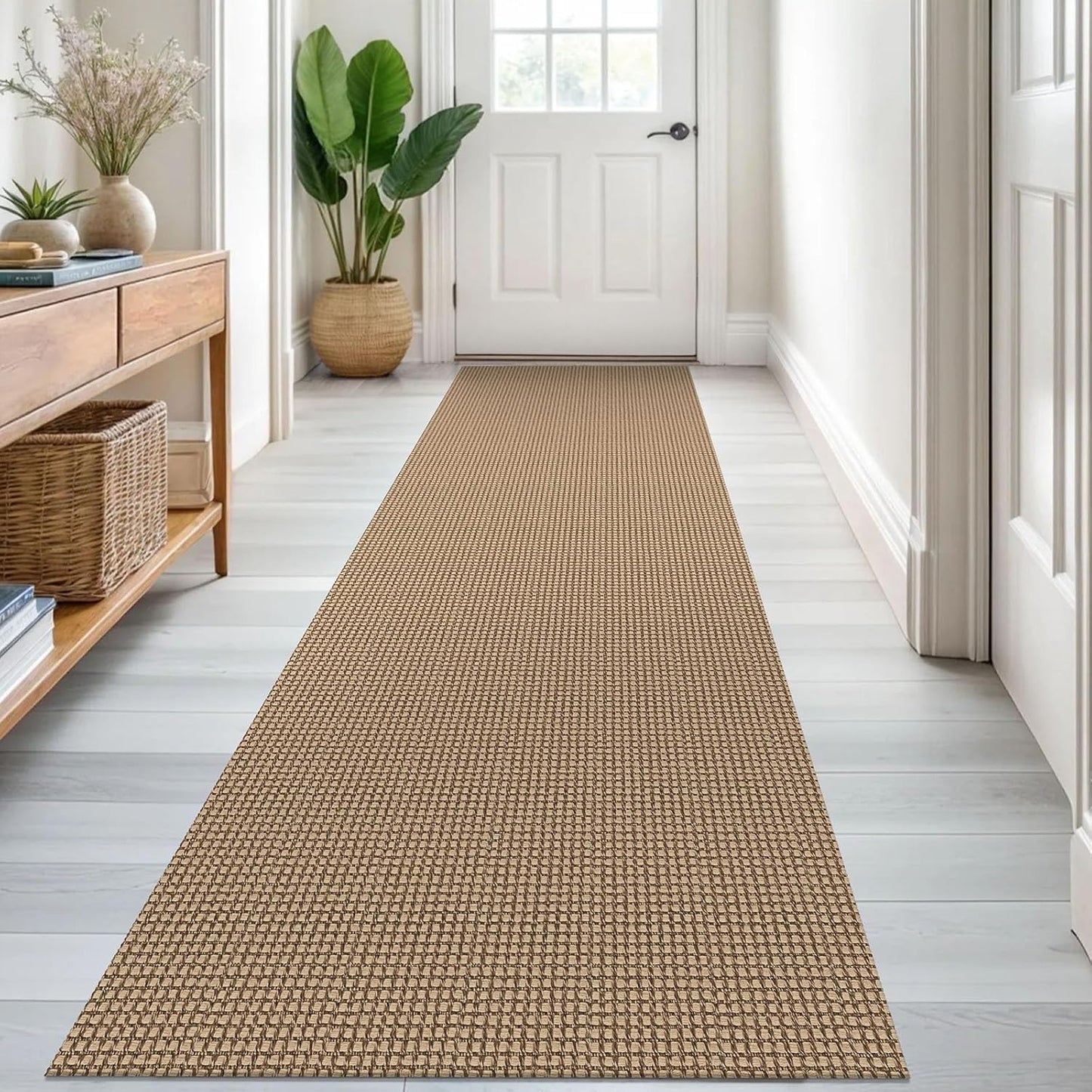 KOZYFLY 2.6x8 ft Washable Non Slip Runner Rug for Hallways