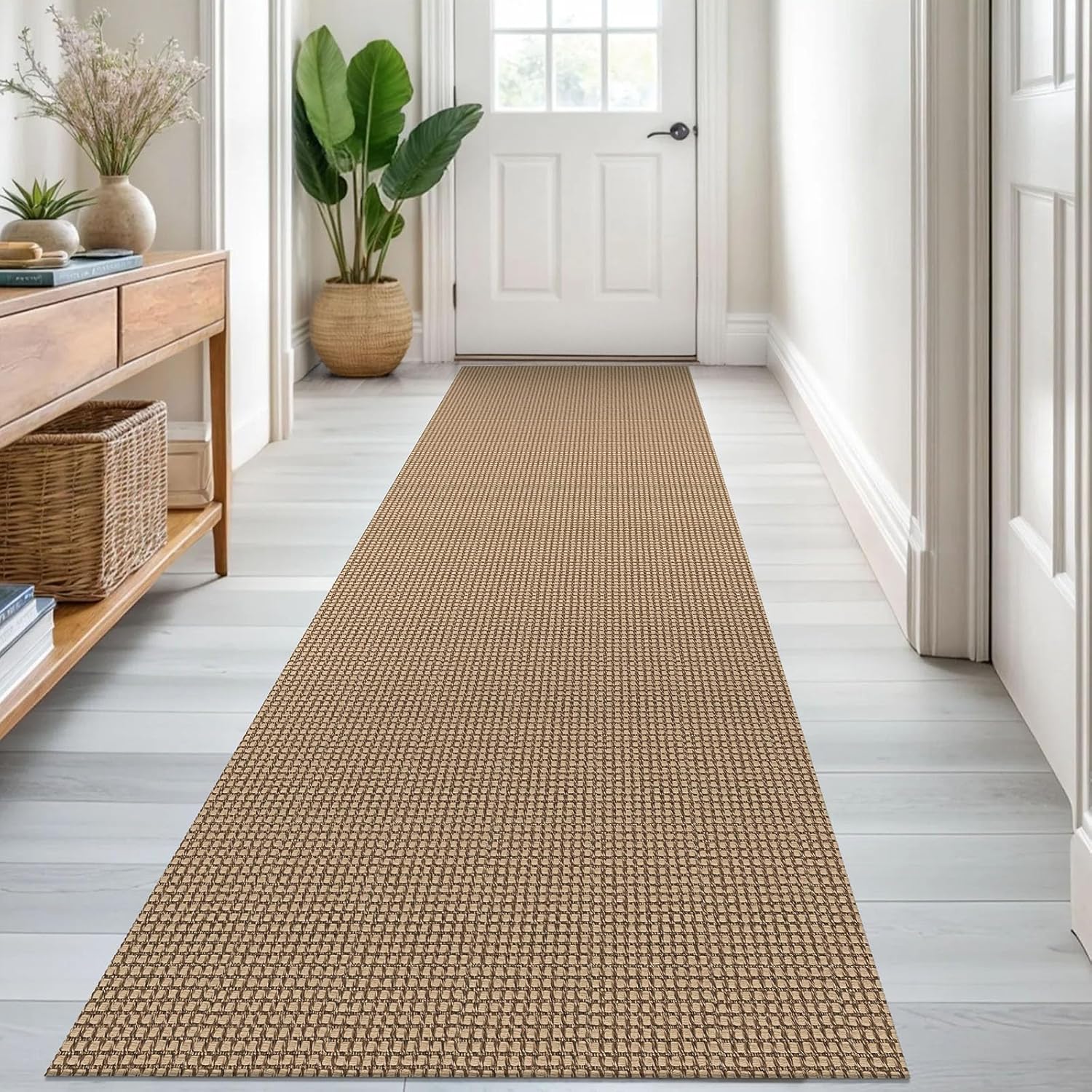 KOZYFLY 2.6x8 ft Washable Non Slip Runner Rug for Hallways