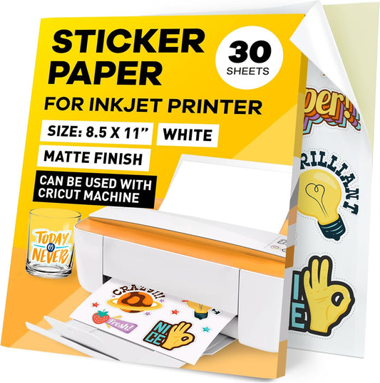 Matte White Printable Sticker Paper for Inkjet Printer