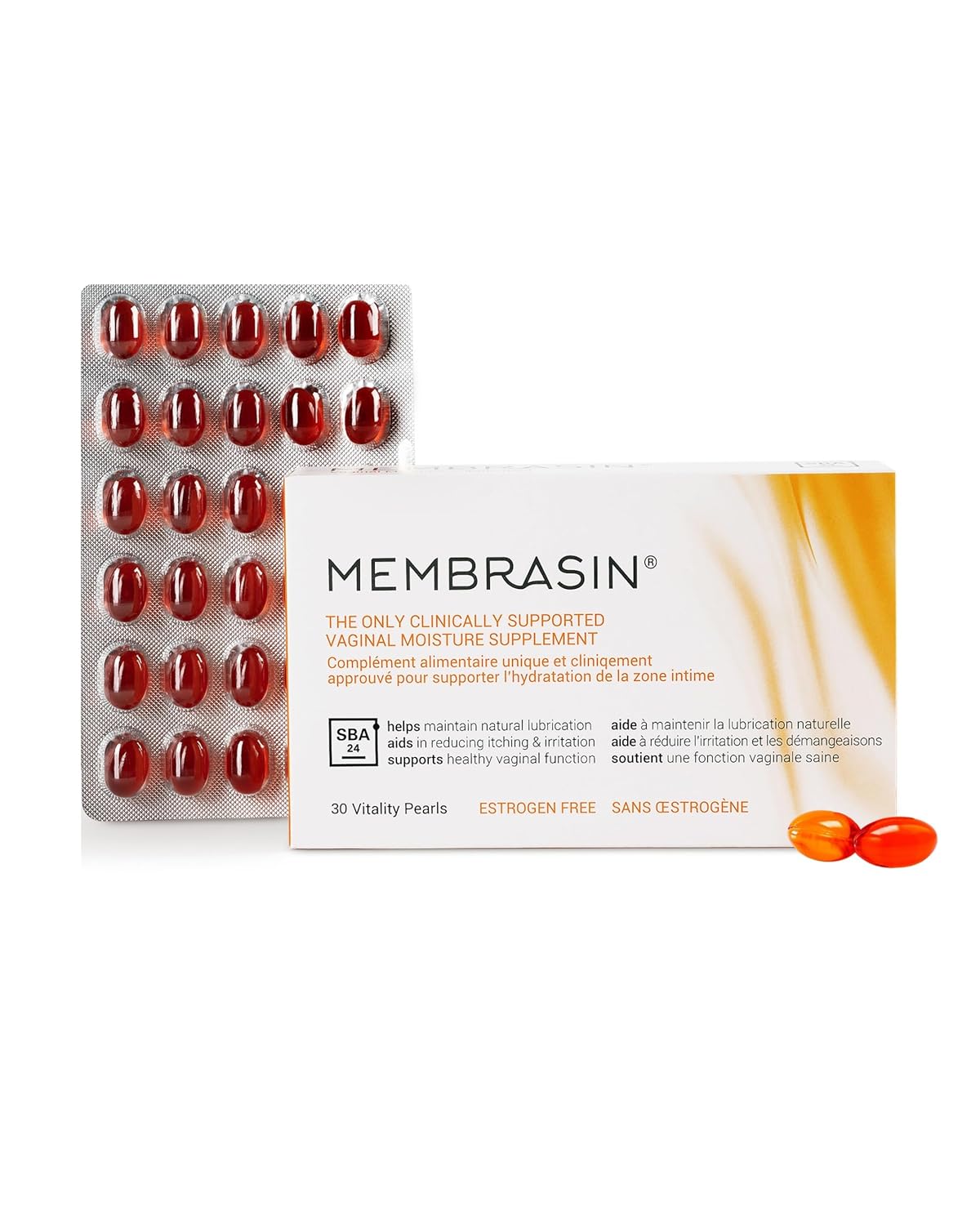 Membrasin Vaginal Moisture Support Vitality Pearls for Comfort
