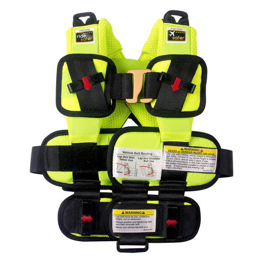 RideSafer Extra Small Yellow Portable Car Seat for Travel Safety